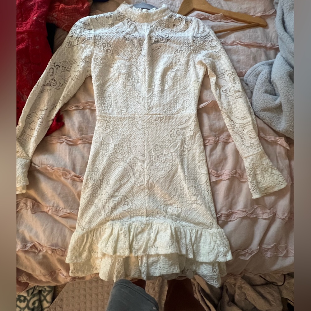size small white floral design dress